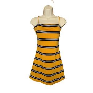 Kendal & Kylie yellow striped tank minidress size S